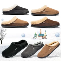 Pantoufles d'hiver en coton pour hommes, chaussures de salle de bain en peluche pour hommes, chaudes, Style australien, pantoufles douces pour la maison, pantoufles d'intérieur solides pour hommes, Pantufa pour adultes