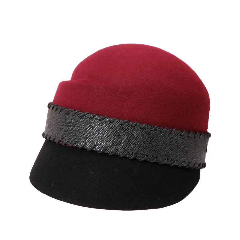 

Lady Winter Warm Hat Female Fashion Wool Fedoras Hats New Fashions Autumn and Winter Leisure Cap Adjust Dome Hats B8963