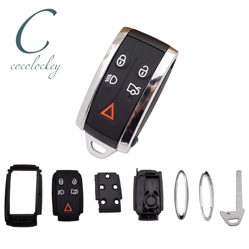

Cocolockey Smart Key Shell Fits For JAGUAR XF XFR XK XKR 5 Buttons Remote Key Blank Replacement