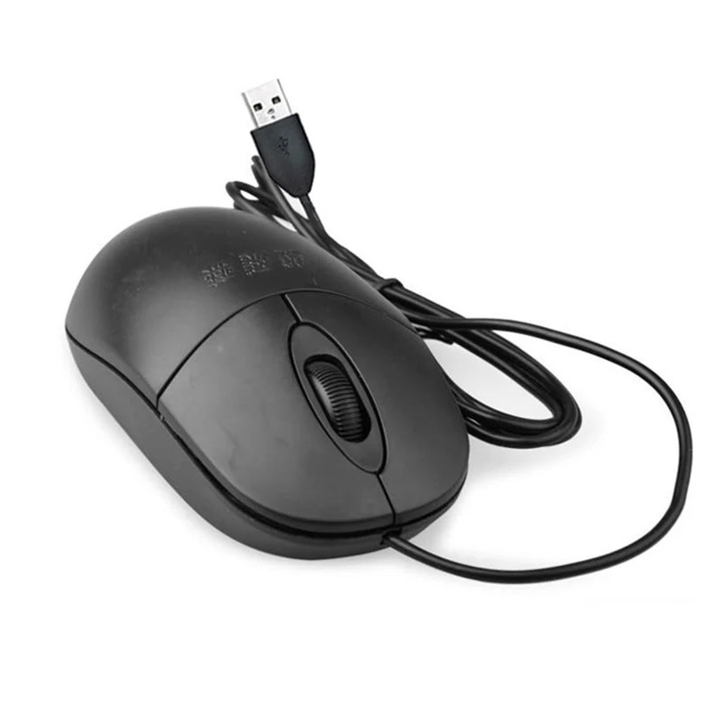 Black 3-Button Wired USB 1000 DPI Optical Scroll Mice Mouse for Notebook Laptop Desktop