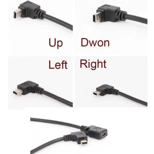 

90 Degree 4 angle mini USB Female to Mini B 5 Pin Male cable Adapter