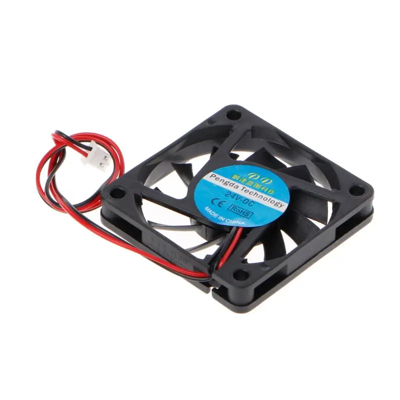 DC 24V 2-Pin 60x60x10mm PC Computer CPU System Sleeve-Bearing Cooling Fan 6010