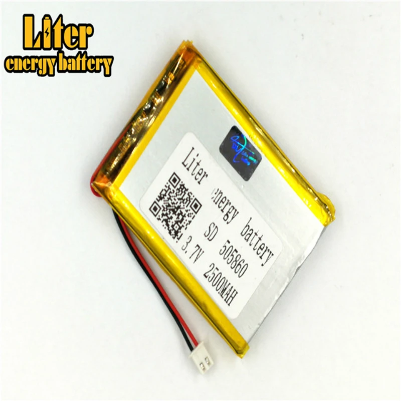 XHR-2P 2.54 2500mAh 505860 506060 core mobile speakers navigator 3.7V polymer lithium ion battery 506060