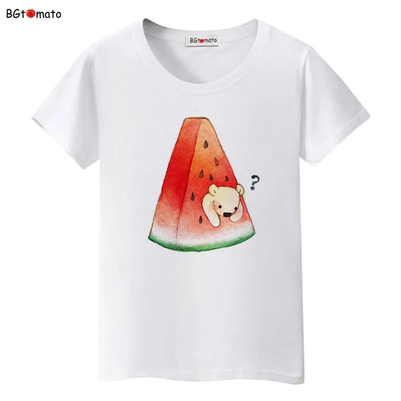 Watermelon printing T-shirts women's summer short sleeve casual shirts good quality comfortable Tops Tees