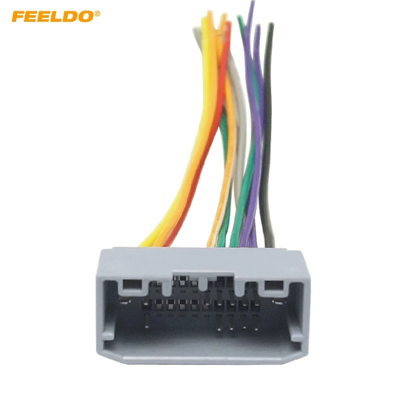 FEELDO 1Pc Car Stereo Wiring Harness Adapter Female Plug For Jeep Wrangler/Compass OEM Factory Audio Wire Cable #MX2890