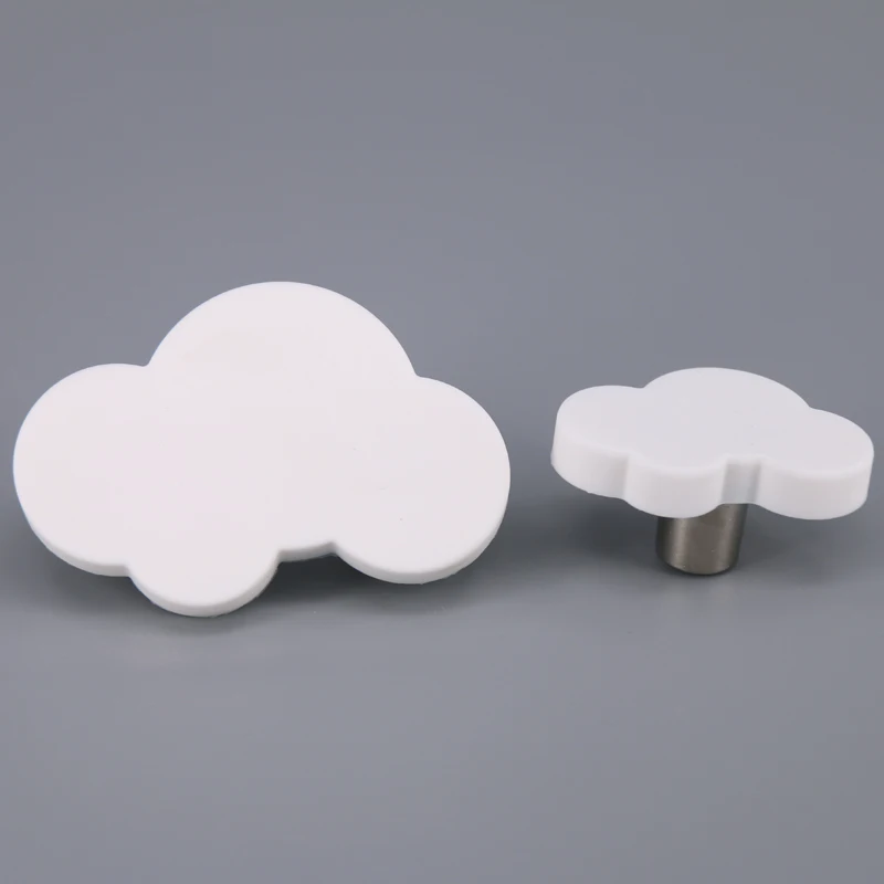 1x Children Room Knobs and Handles Cartoon Furniture Handles Soft PVC White Cloud Door Knob Drawer Cabinet Pulls for kids