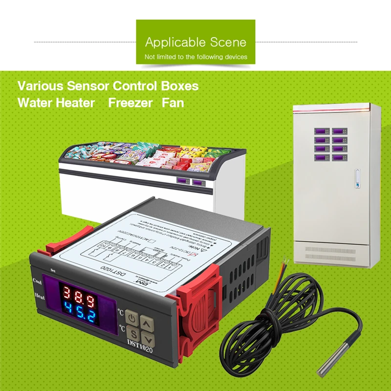DST1000/1020 Digitaler Temperaturthermostat mit LED-Anzeige, Controller-Sensor, Dual-Modus für Inkubator, DC 12-72V, AC 110V 220V – Detail 18