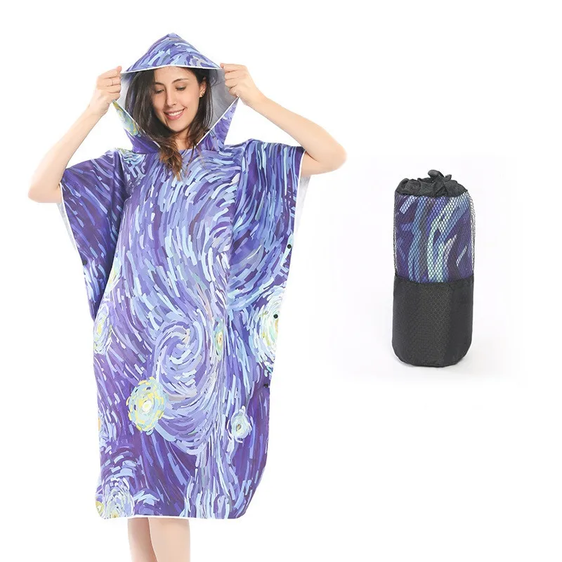 Mikrofaser Neoprenanzug Ändern Robe Handtuch Poncho mit kapuze Quick Dry Mit Kapuze Handtücher für Schwimmen Strand Surf Kompakte, Leichte 85*100cm