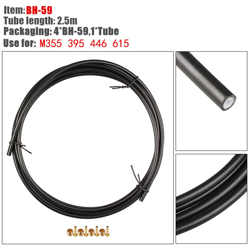 2500mm Hydraulic Disc Brake Hose Kit Tube Pipe Housing For Shimano SM-BH59 BH90 with 4 Pair Olive&Connecting Insert  610 315 SLX