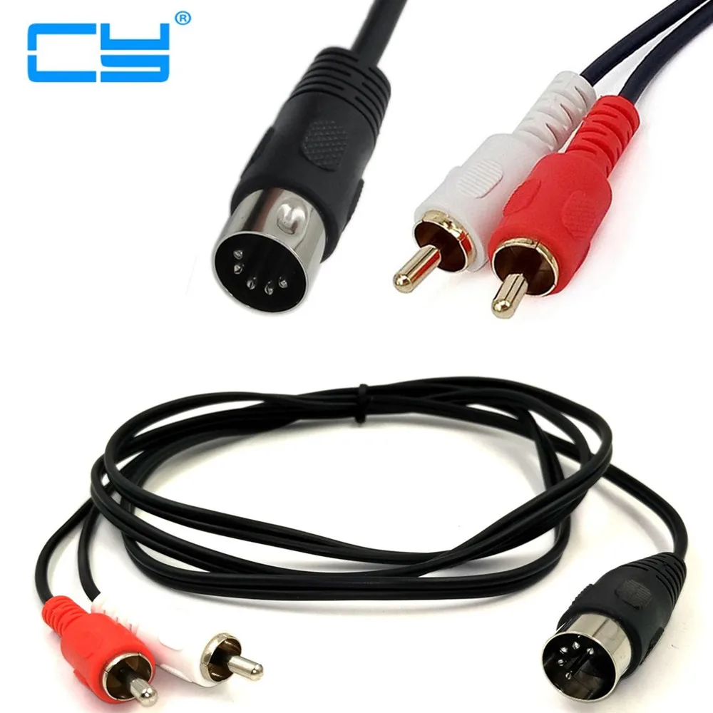 5Pin DIN المقابس ذكر إلى 2RCA ذكر محول كابل الصوت كابل لأنظمة الاستريو الكهربائية بانج أولوفسن نيم رباعية 1.5 متر