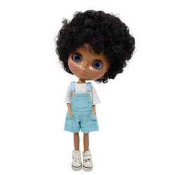 ICY DBS Blyth doll licca body dark skin afro curly hair 1/6 Licca Doll 30cm anime toy head is too loose