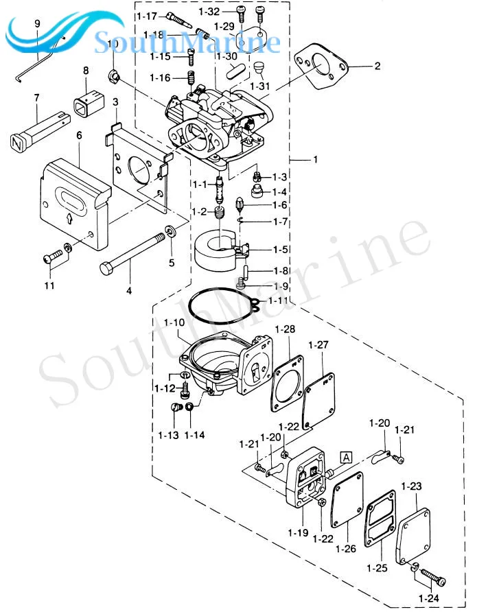 Boat Motor 369-02011-0 36902-0110M Carburetor Gasket for Tohatsu Nissan 2-Stroke 4HP 5HP Outboard Engine