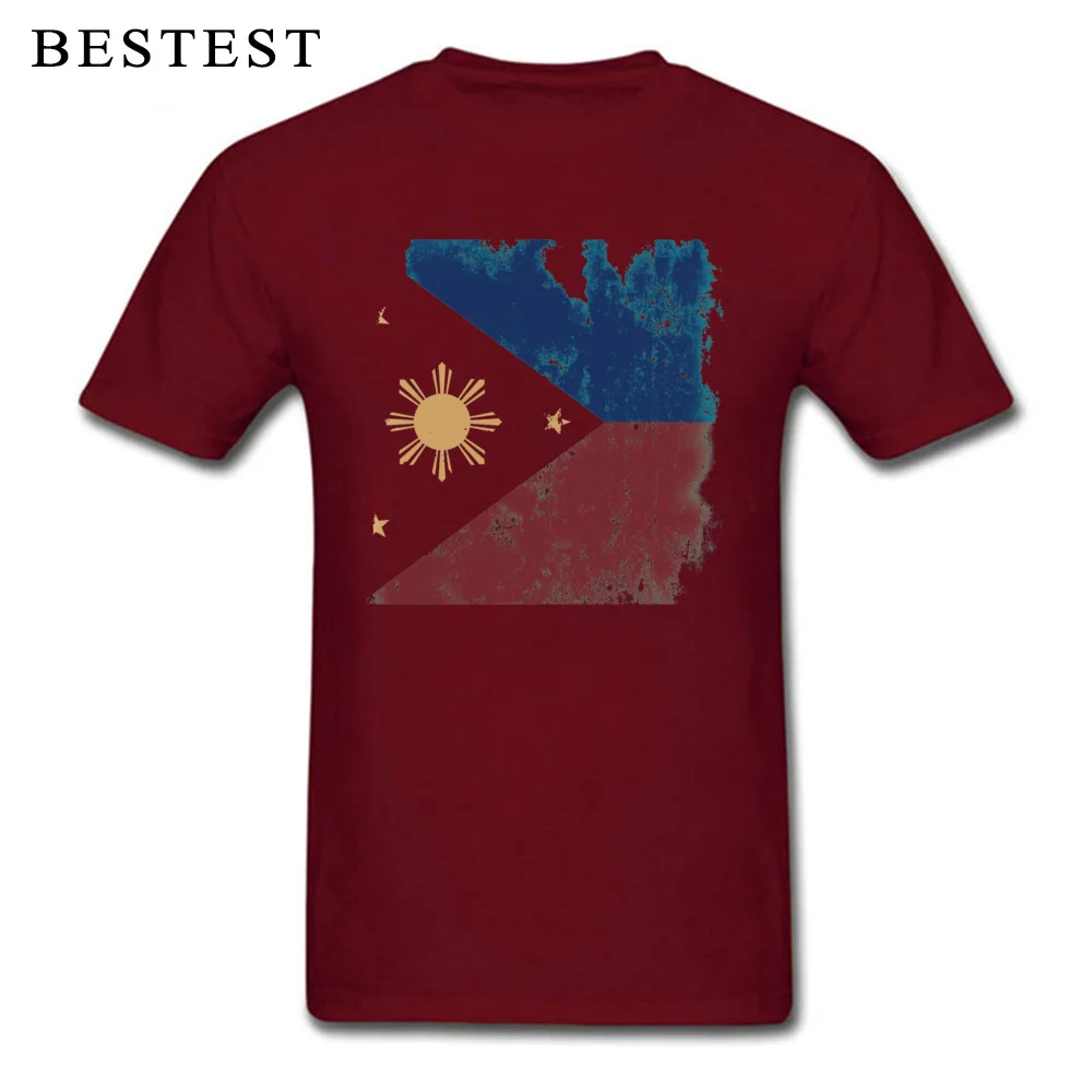 Flag of The Philippines T-shirt Men Art Design T Shirt Male Vintage Sun Print Tops 100% Cotton Tees Custom Punk Clothes Fathers