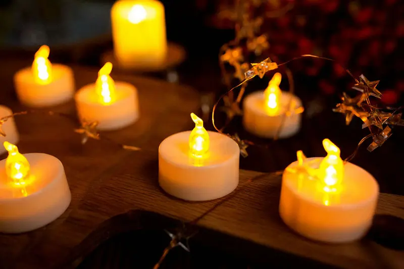 

36pcs Battery powered LED candle remote controlled flickering votive tealight lamp Wedding Xmas Valentine Home party Decor-Amber