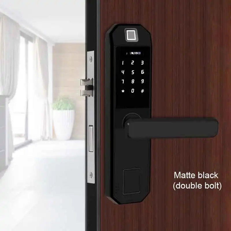 

Digital Biometric Fingerprint Lock Keyless Smart Door Lock Fingerprint+Password+RFID Card+Key Unlocking 4 Ways