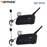 2pcs Vnetphone V6C Professional Football Referees Intercom Full Duplex 1200M Headset Wireless BT Headphone Interphone