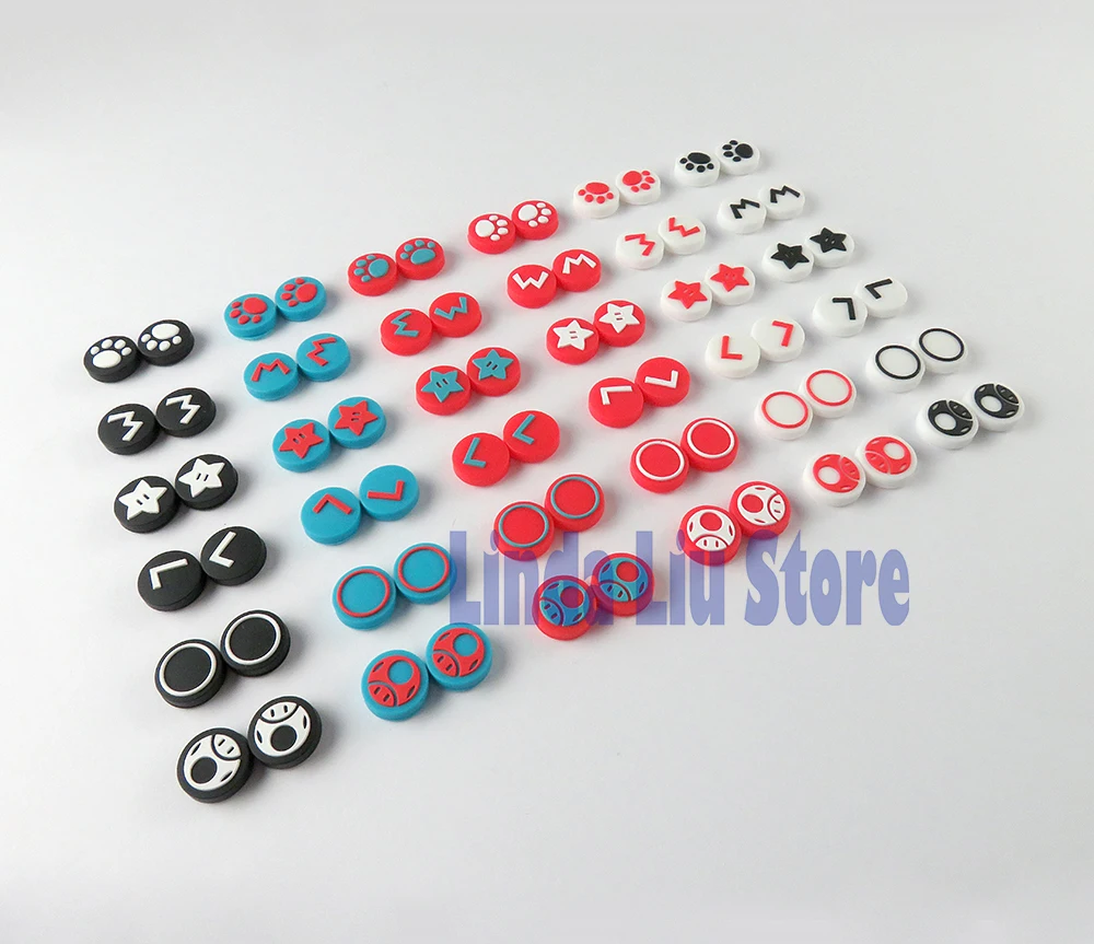 4pcs For Poke mon Thumb grips Caps For Nintend NS Switch Poke Ball Silicone Non-slip ThumbSticks Grips Handle Button Caps