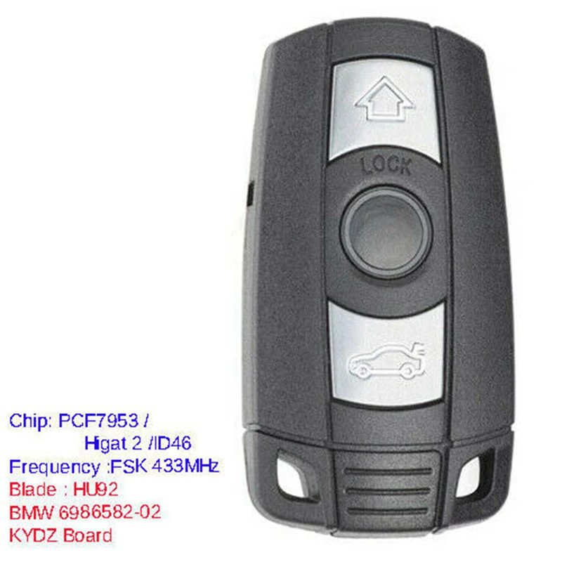 KEYECU KYDZ CAS3 Inteligentny klucz zdalny z 3 przyciskami 315LP 315MHz 433MHz 868MHz PCF7953 Chip Fob do BMW E60 E61 E90 1 3 5 6 7 Series