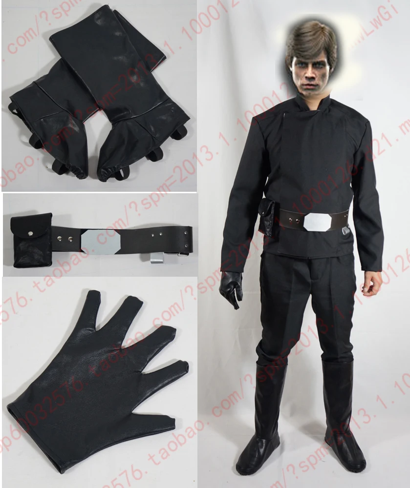 Luke Skywalker Cosplay Costume with shoe covers and one glove 11