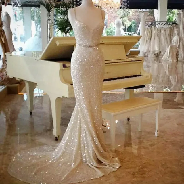 

Pageant Dresses Long Robe De Soiree Sequin Formal Dresses Mermaid Sexy Formal Gowns Beaded Abendkleider Evening Gowns