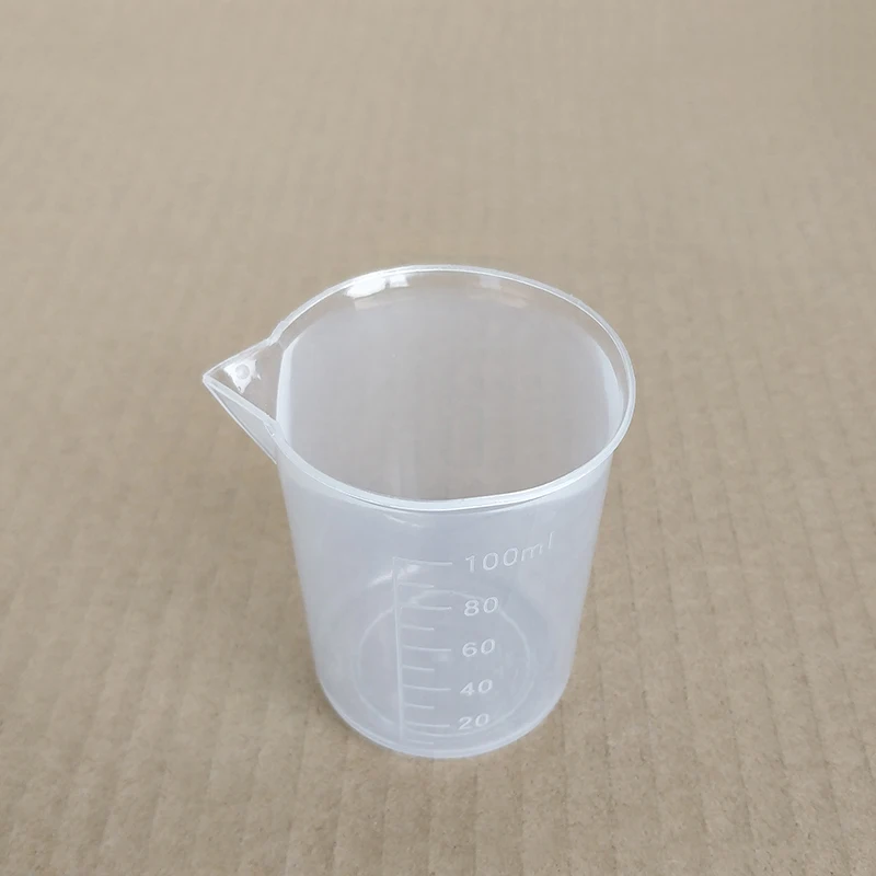 3pcs Plastic beaker in low form ,Capacity 100ml,Plastic measuring cup,Laboratory plastic beaker