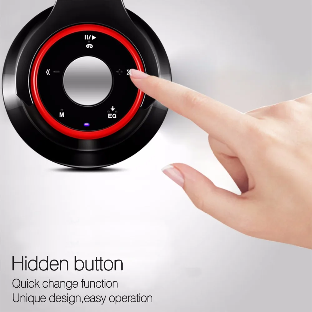 AYVVPII Best earphones Wireless Stereo Bluetooth Headphones Built-in Mic Soft Earmuffs Sports Headset BASS for ios and Android