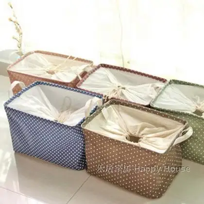 Foreign trade export large beam storage basket fresh dot cotton fabric clothes toy storage basket sundries storage box