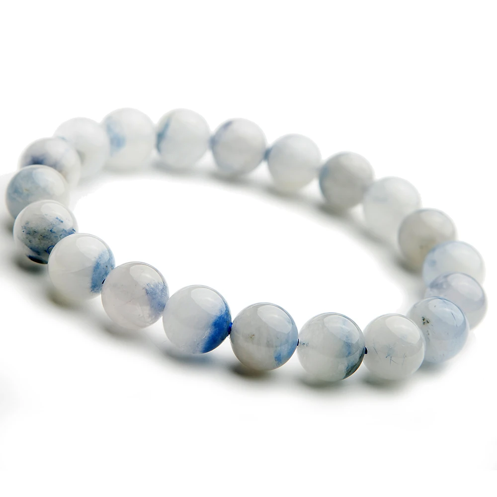 

10mm Natural Blue Rutilated Dumortierite Quartz Bracelet Jewelry For Woman Lady Men Gift Crystal Round Beads Rare Gemstone AAAAA