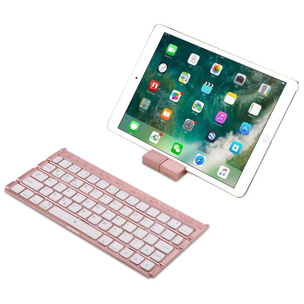 Ultra Slim Foldable Portable Rechargeable Mini Wireless Bluetooth Keyboard With Kickstand Holder For Xiaomi Mipad Mi Pad 1/2/3/4