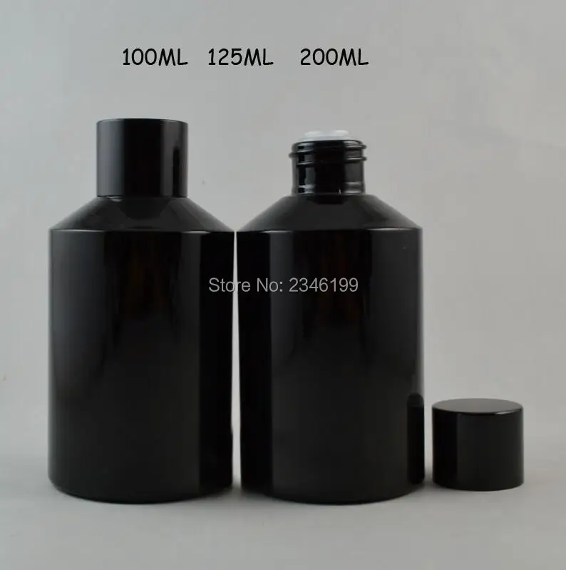 100ML 125ML 200ML 10pcs/lot Black Glass Elegant Cosmetic Toner Bottle, DIY Empty Emulsion Refiilable Container, Makeup Tool