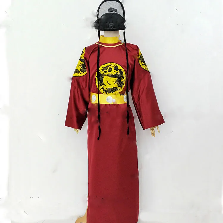 Ancient Chinese Eunuch Costume Hanfu Cosplay Costume for TV Play Stage Performance different Hat Applique Embrodiery