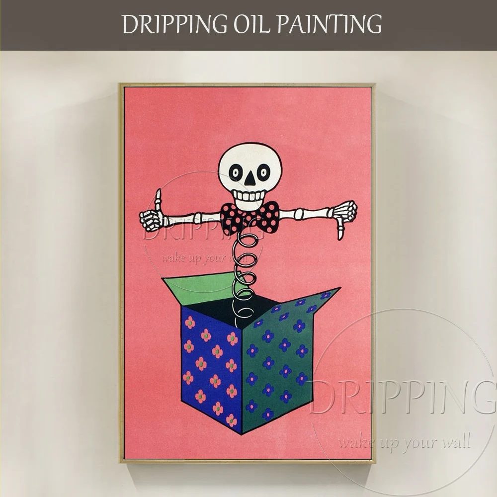 Funny Design Artist Hand-painted Special Wall Artwork Scary Box Oil Painting on Canvas Special Art Scary Box Oil Painting