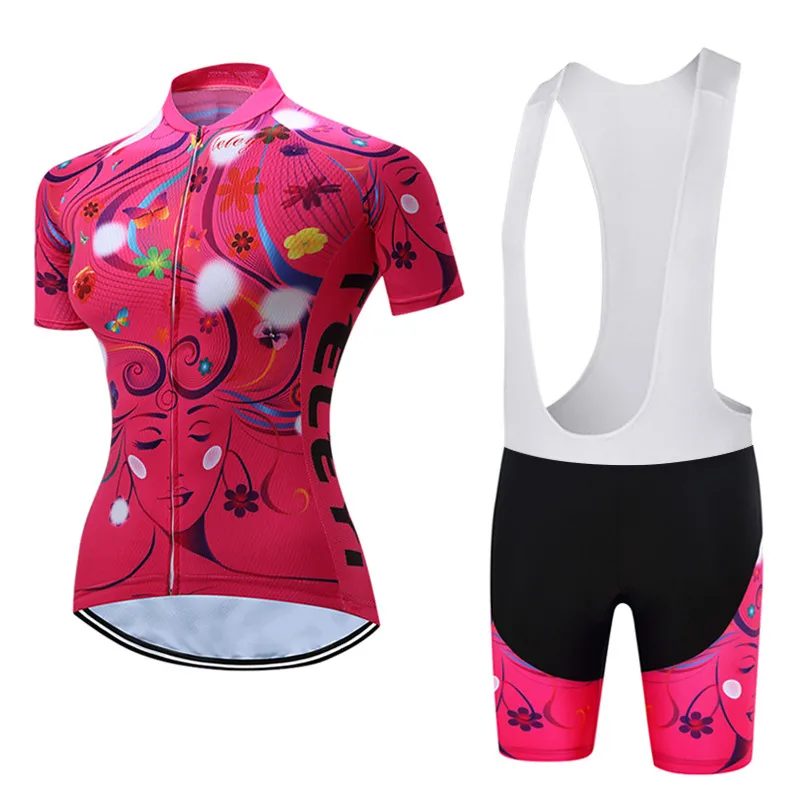 Teleyi Cyling Jersey Set Women Breathable Cycling Clothing Ropa Ciclismo Short Sleeve MTB Bike Jersey Set Bicycle Wear Clothes