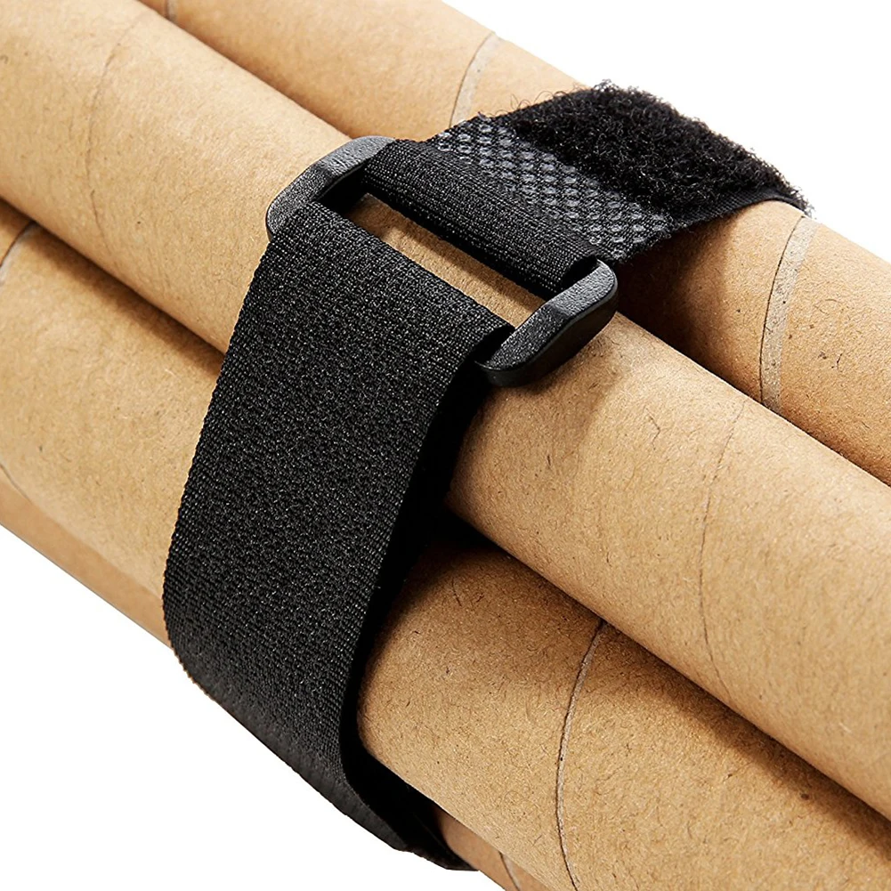 10 pçs náilon gancho & laço cinta cabo laços auto-adesivo reutilizável cabo arrumado pc tv organizador 20/30/45/50/60cm comprimento 2cm largura