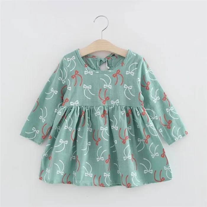 Primary School Girls Students Dress,Small&Medium Children Full Sleeve Cute Floral Princess Dress,For 90-130cm Height,not Fade