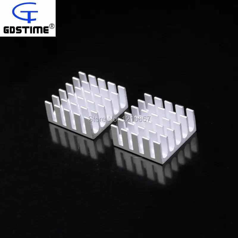 

200pcs 22 x 22 x 10mm Silver Aluminum Heat sinks IC Chip Cooler Cooling Heatsink