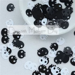 50g/lot 9*10mm white/Black halloween Skull bones ghost loose sequins crafts for sewing/webbing Diy accessory kids DIY