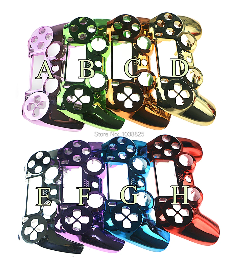 Chrome Plating Front Up Top Housing Shell Case jds001 Custom Modded Controller Gamepad Joystick Handle Hand Shank Grip for PS4