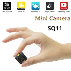 Minicámara SQ11 HD, videocámara pequeña con gran angular de 1080P, resistente al agua, DVR, micro videocámaras deportivas, SQ 11