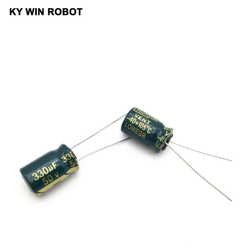 10 шт. алюминиевый электролитический конденсатор 330 мкФ 50 V 10*17mm frekuasi tinggi радиальный электролитический конденсатор