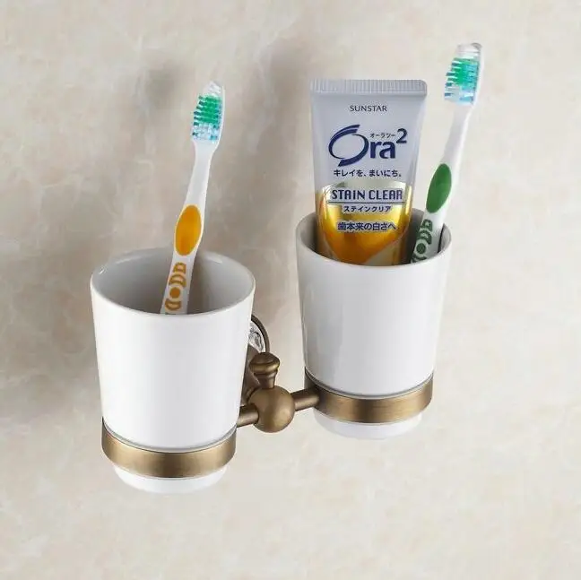 Antique Brass Ceramic Copper Bathroom Accessories Bath Towel Rack Towel Bar Cup Holder Paper Holder Clothe Hook