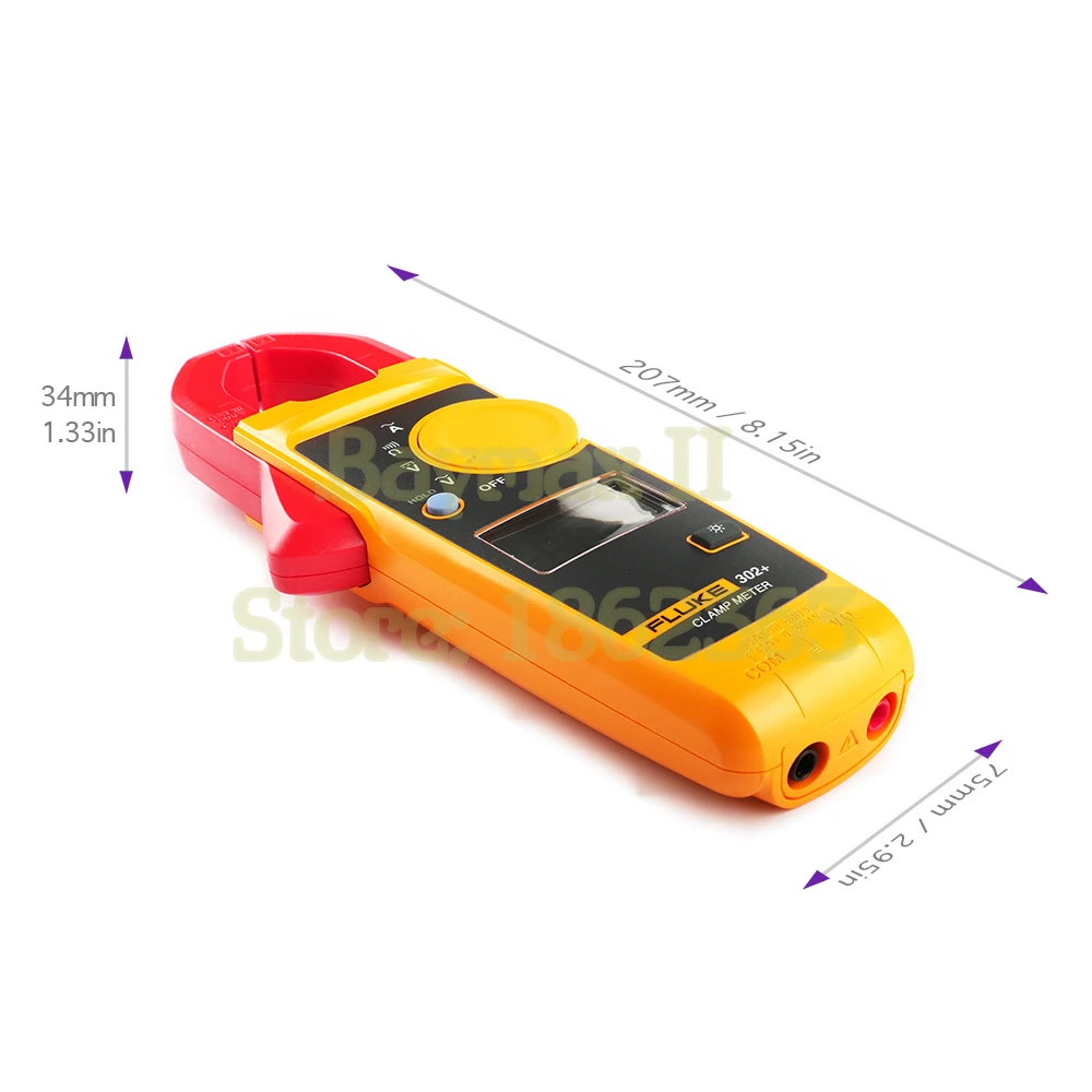 Fluke 302+ AC 400A Digital Clamp Meter AC/DC Voltage Tester with ohm, Continuity Measurement