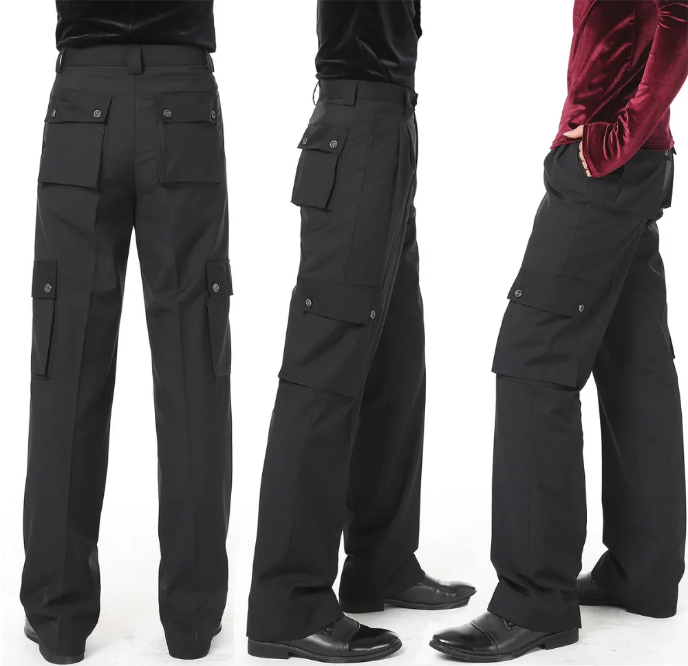 

Men Ballroom Dance Pants Wide-Legged With Pocket Latin Dance Trousers Pants Men/women Modern Dance Pants Dancewear