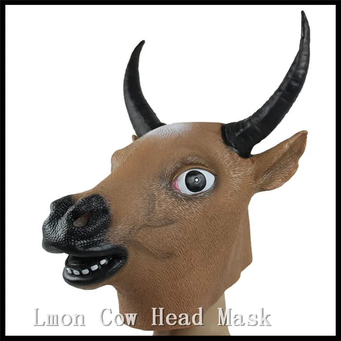 Halloween Christmas Party Cosplay Bull/Cow/Tau Head Mask Halloween Animal Rubber Latex Party Masks Gifts Toy Free size in stock