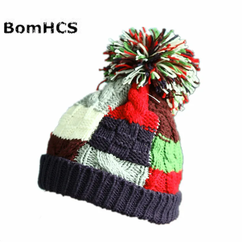BomHCS Trendy Warm Chunky Soft Stretch Cable Knit Slouchy Beanie Hat Cap