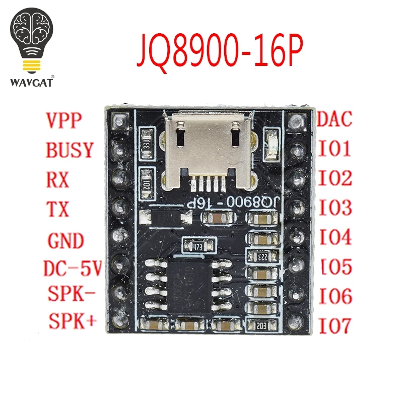 Speech Recognition Module JQ8900 can customize music intelligent speech broadcast USB recording serial MP3 recognition module