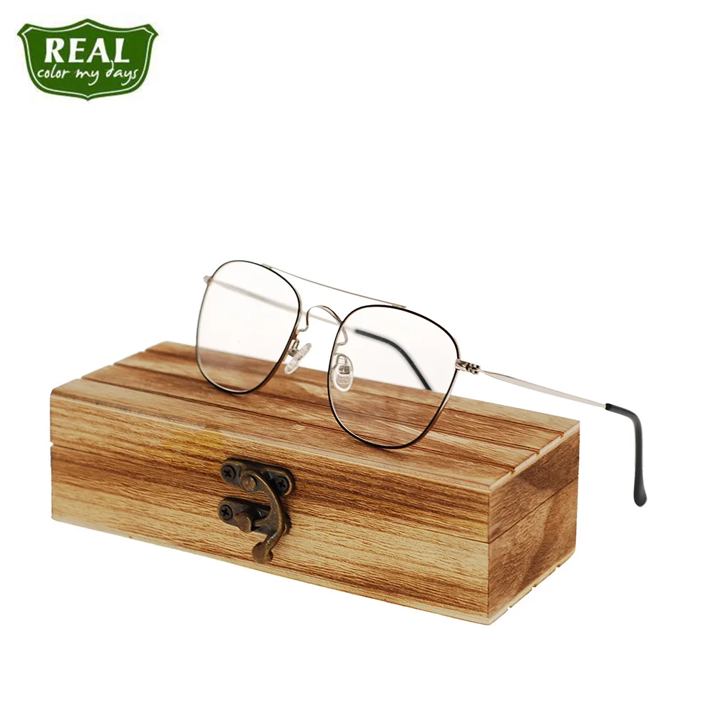 

REAL Retro Double Brigde Metal Frame Students Myopic Optical Glasses Men Women Stainless Steel Frame MT108015