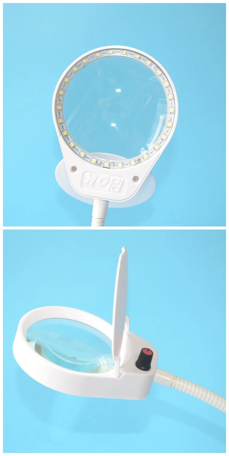 Kính Lúp Đội Đầu Đa Năng 5X Kính Lúp Đèn LED Điều Chỉnh Ánh Sáng Cho Xác Định Điện Tử Bảo Dưỡng Hàn Kẹp Trắng