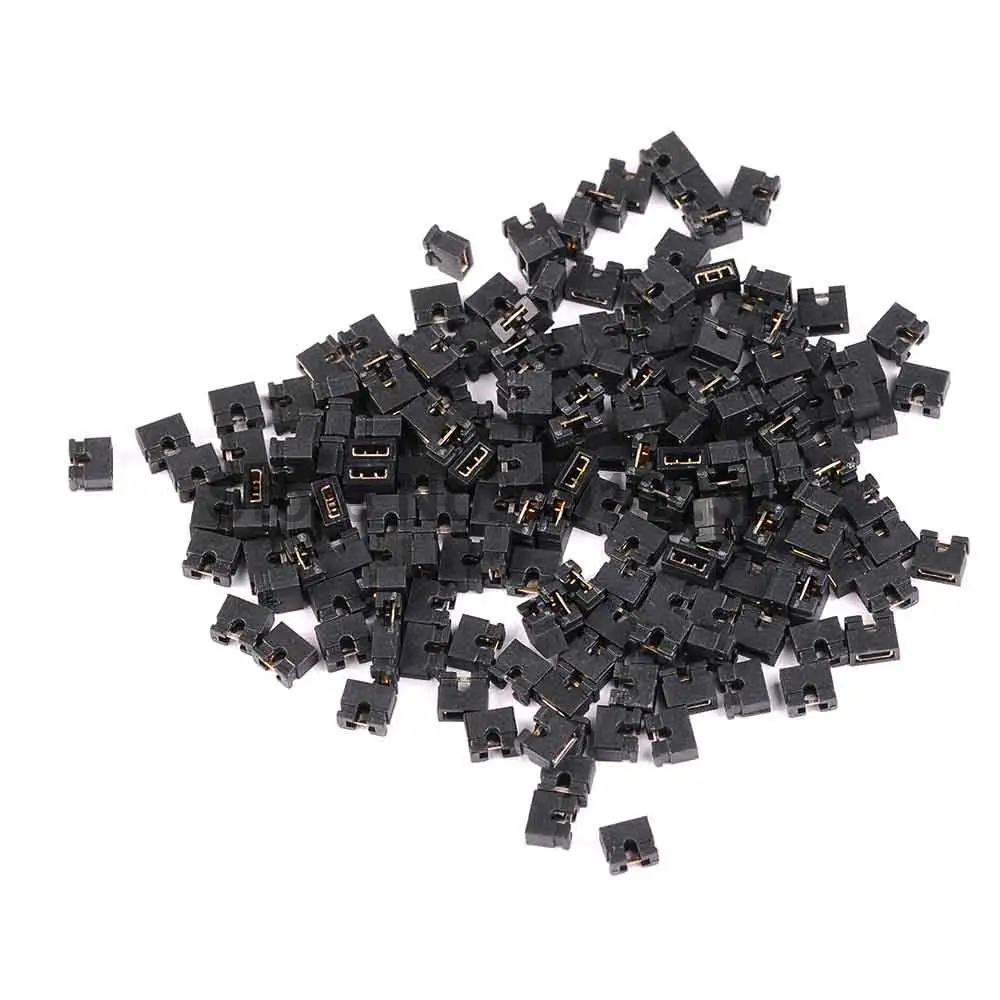 100PCS Black 2.00mm Standard Circuit Board Jumper Cap Shunts Short Circuit Cap Computer Jumpers Shunt Cap