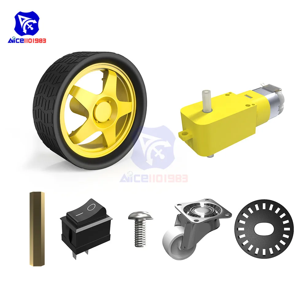 Diymore 2WD Roboter Smart Car Chassis Kits mit Geschwindigkeit Encoder für Arduino 51 M26 DIY Bildung Roboter Smart Auto Kit